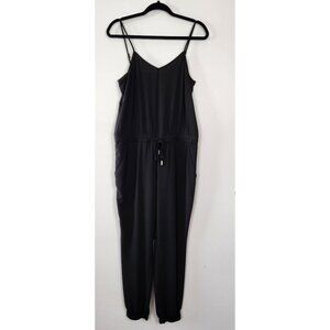 Banana Republic Black Jumpsuit Size 4 Adjustable Spaghetti Straps, Jogger Pants